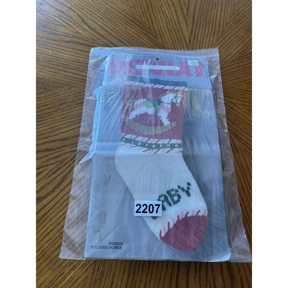 Bernat Christmas Stocking Kit Knit Knitted 1980s Rocking Horse NEW Vintage